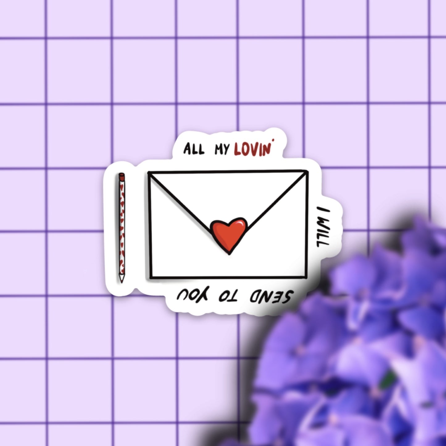 " All my lovin' " waterproof sticker