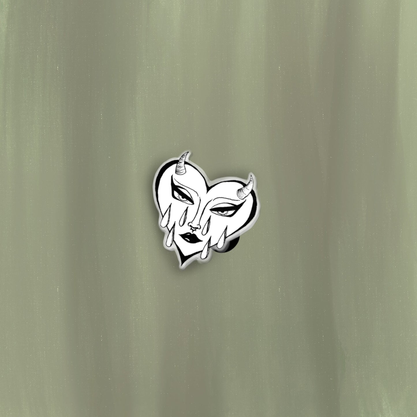 "Crying heart" acrylic pin