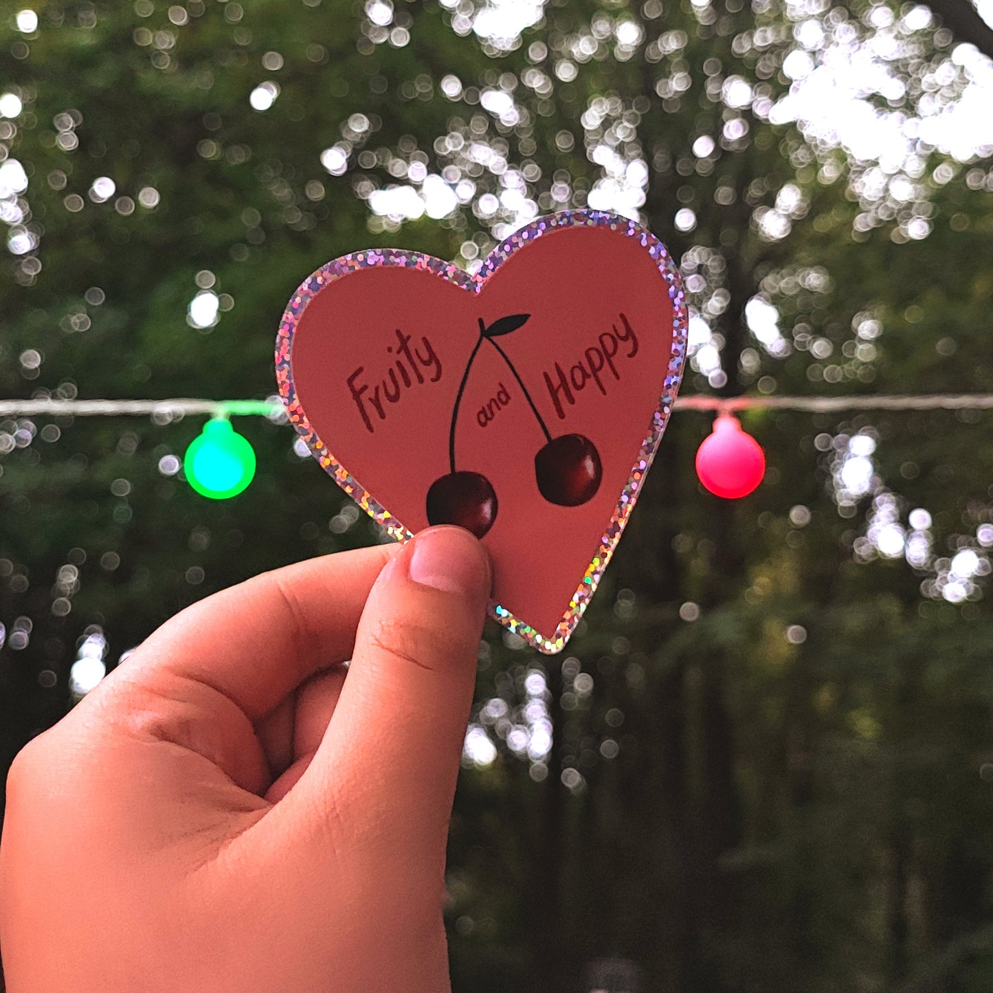 "Fruity and happy" waterproof sticker