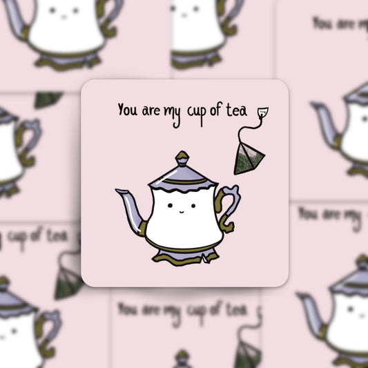 "My cup of tea" waterproof sticker