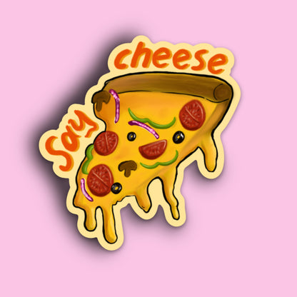 "Say cheese" waterproof sticker